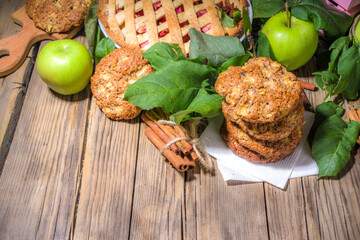 Wall Mural - Autumn apple cookies and pie