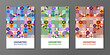 © Artfurskaty - Set of geometric backgrounds from figures in vector. Abstract geometric templates for covers. Suitable for brochures, posters, covers and banners.