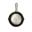 Watercolour black cast iron pan with handle on white background. Isolated.