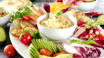 Poster - vegetable and dipping sauce