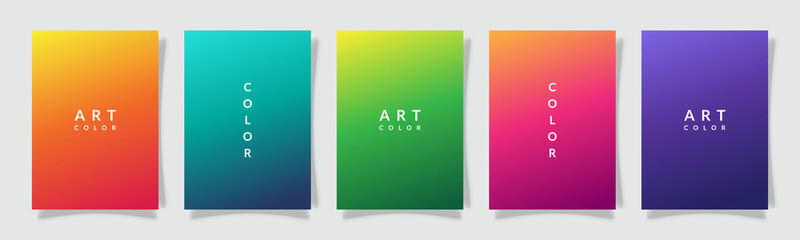 Wall Mural - gradation multicolor cover modern style, soft color art, set collection template design vector