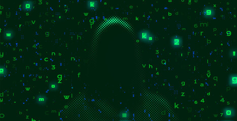 Computer hacker on abstract binary code background. Hacking concept
