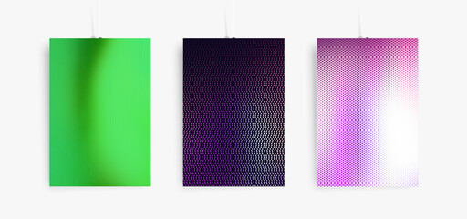 Wall Mural - halftone dots backgrounds set. applicable for covers, posters, flyers and banner design. three vecto
