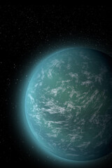 Wall Mural - vertical wallpaper of planet in space. outer dark space wallpaper. surface of planet . sphere. view 