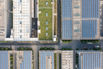 solar panels in factory