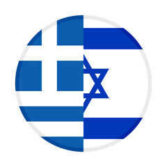 round icon with greece and israel flags. vector illustration isolated on white background