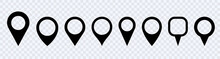 Map Pin Icons Set. Location Pin Simple Vector Symbols