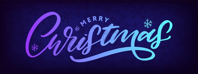 Sticker - Banner Merry Christmas Holiday New Year Letter font Vector illustration