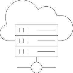 Canvas Print - cloud service icon               database  and network