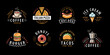 © ~ Bitter ~ - Food and drink labels set. Typography design elements, logos, badges for restaurant or cafe menu