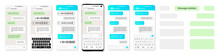 Smartphone With Message Chat Speech Bubbles. Mobile App Template