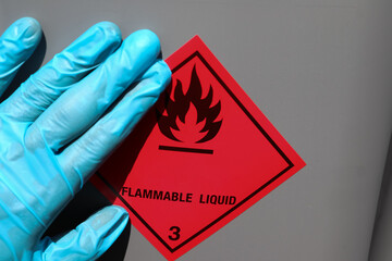 Sticker - Labeling a sign on a chemical tank