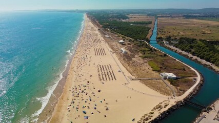 Wall Mural - Aerials of Vilamoura and Praia de Falesia, Algarve, Portugal