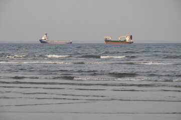 Wall Mural - The cargo ship transportation
