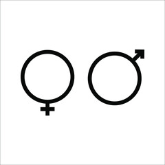  Male and female symbol set . icon vector illustration on white background