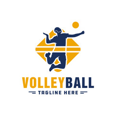 Canvas Print - volleyball sports inspiration illustration logo