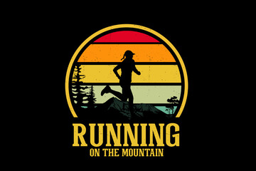 Sticker - Running on mountain silhouette design