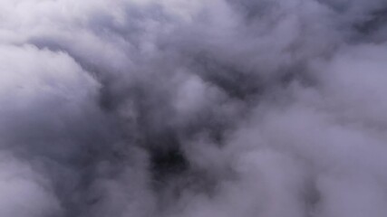 Wall Mural - aerial view time lapse cloud fog above the clouds and sky in morning time , moving inspiration conce