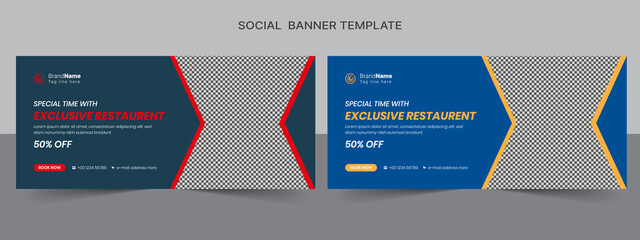 Wall Mural - Social Media Cover Vector Templates Fully Editable, Advertising Design, Social Media Banner Post.