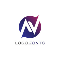 Wall Mural - N logo font company logo business and letter initial N design vector and letter for logo