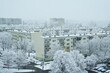 Miasto, blokowisko zimą