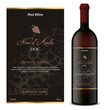 Premium Quality Red Wine Label with Bottle