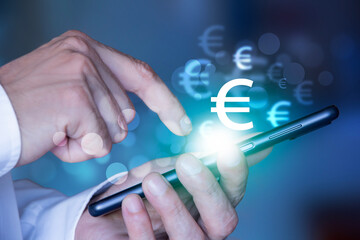 mani, telefono, applicazione, guadagnare denaro, soldi