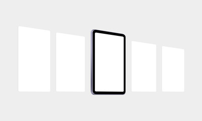 Poster - tablet mockup with blank web pages. concept for showcasing mobile web-design projects. vector illust