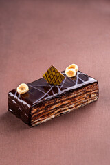 Wall Mural - puff pastry with nuts, top view