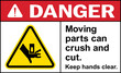 © infinetsoft - Moving parts can crush and cut. Keep hands clear danger sign. Safety signs and symbols.