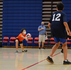 Wall Mural - Libero stretches to pass a ball