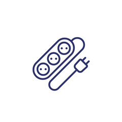 Sticker - power strip line icon on white