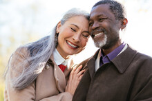 Storytelling Image Of A Multiethnic Senior Couple In Love