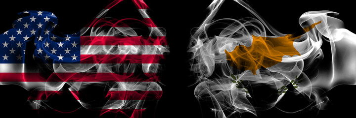 United States of America vs Cyprus, Cypriot smoke flags placed side by side