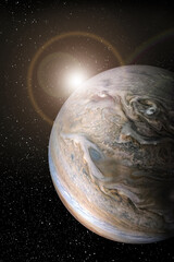 Wall Mural - vertical wallpaper of planet in space. outer dark space wallpaper. surface of planet . sphere. view 