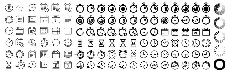 time and clock icons