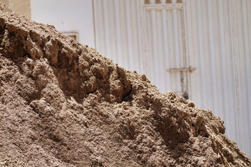 Poster - Closeup of cement and stones mixture used for a building structure process