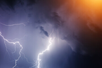 Wall Mural - Lightning with dramatic clouds