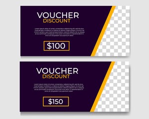 Set of coupon voucher banner. Special offer templates, Discount labels..gift voucher template