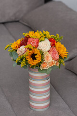 Wall Mural - Bohemian Bridal Bouquet  in a modern vase 