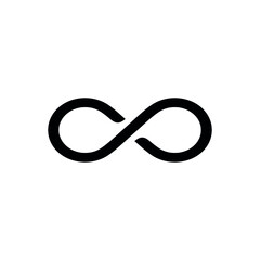 Infinity sign. Vector mathematical symbol representing the concept of infinity. Isolated icon on white background.