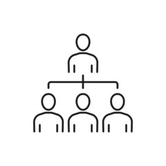 Aufkleber - Boss and entrepreneurs discussing business issues isolated thin line icon. Vector brainstorming and recruitment, chat conference, team communication, people speaking, teacher and students