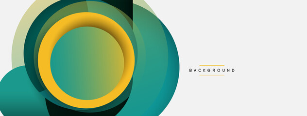 Circle and round shapes abstract background. Vector illustration for wallpaper banner background or landing page