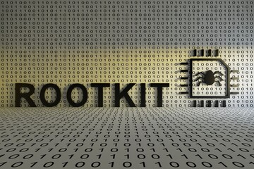ROOTKIT concept text sunlight 3D illustration