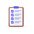 © Artur - Checklist icon on paper with clipboard isolated on white background. Successful completion of business tasks.
