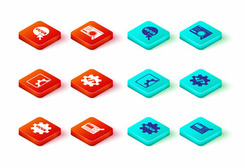 Set UI or UX design, Web development, Front end, and icon. Vector