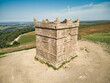 Rivington Pike historic hill top monument tower aerial view