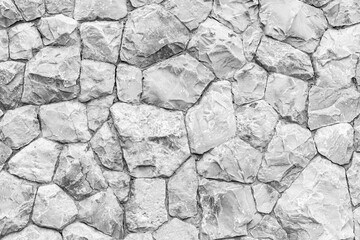 Wall Mural - white natural stone wall pattern and background texture