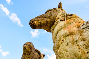 Wall Mural - Sheep Straw Puppet with Blue Sky at Chiang Mai Province