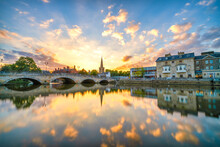 Bedford Bridge At Sunset  On The Great Ouse River. United Kingdom